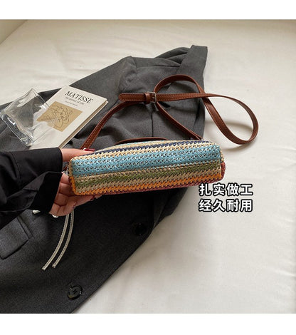 Magnetic Buckle Single Shoulder Crossbody Bag Without Accessories Mixed Material Women's Bag2025Autumn