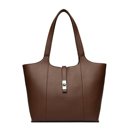 Shoulder Handbag2025Summer Stitched Tote Bag PU One Size Zipper Women's Bag