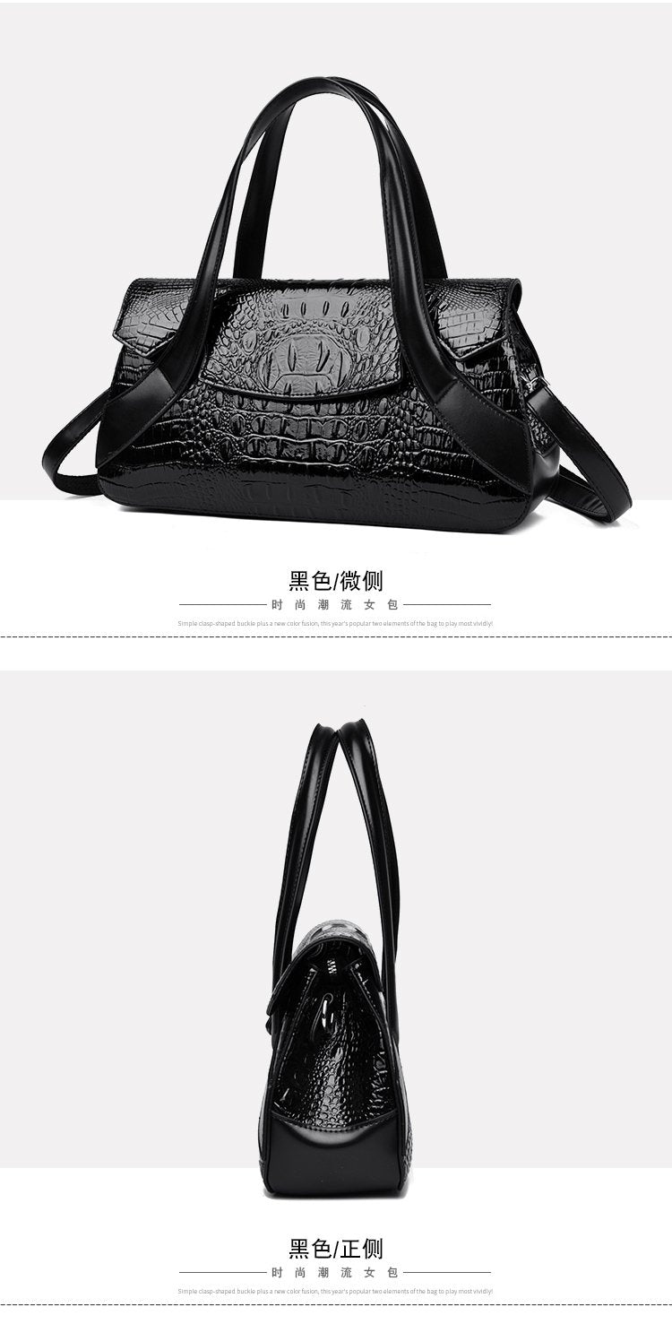 Shoulder Crossbody Handbag2025Summer Women's Bag Magnetic Buckle Zipper Three-in-One Bag Stitched PU Average Size