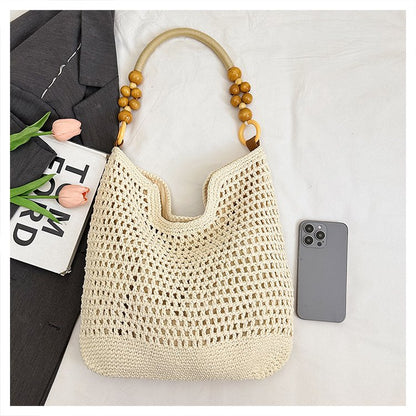 2025Summer woven bag one-size-fits-all women's bag single shoulder underarm bag magnetic clasp woven fabric