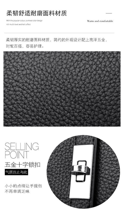 Shoulder Handbag2025Summer Stitched Tote Bag PU One Size Zipper Women's Bag
