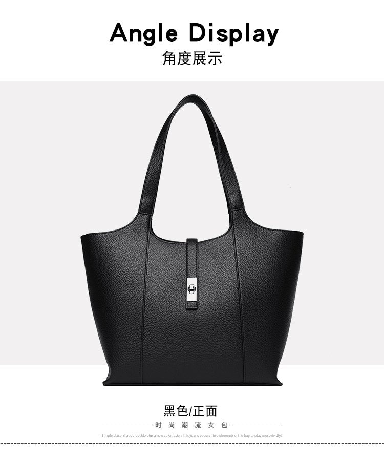 Shoulder Handbag2025Summer Stitched Tote Bag PU One Size Zipper Women's Bag