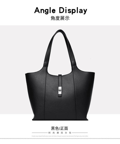 Shoulder Handbag2025Summer Stitched Tote Bag PU One Size Zipper Women's Bag