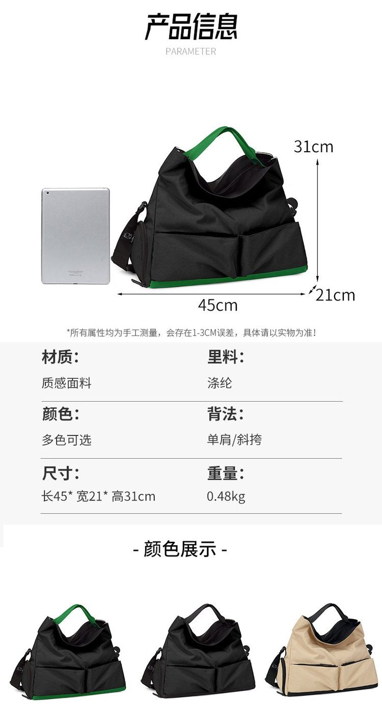 One-shoulder Bag One-size Tote Bag2025Summer nylon cloth women's bag with zipper
