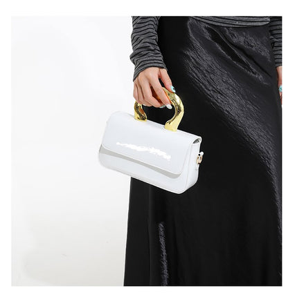 Shoulder Crossbody Handbag PU Women's Handbag Stitched Small Square Bag2025Summer Cover Style One Size