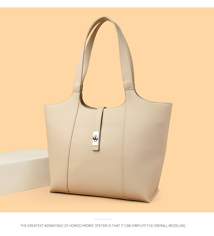 Shoulder Handbag2025Summer Stitched Tote Bag PU One Size Zipper Women's Bag