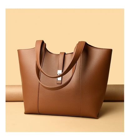 Shoulder Handbag2025Summer Stitched Tote Bag PU One Size Zipper Women's Bag
