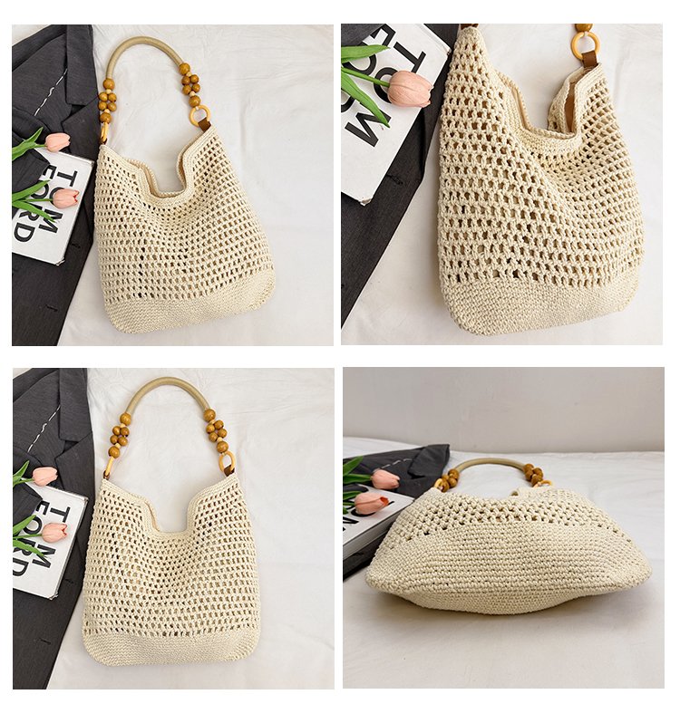2025Summer woven bag one-size-fits-all women's bag single shoulder underarm bag magnetic clasp woven fabric