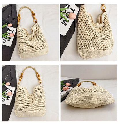 2025Summer woven bag one-size-fits-all women's bag single shoulder underarm bag magnetic clasp woven fabric