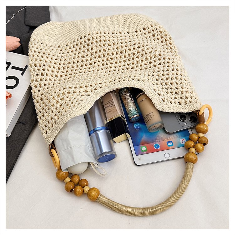 2025Summer woven bag one-size-fits-all women's bag single shoulder underarm bag magnetic clasp woven fabric