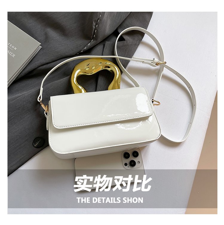 Shoulder Crossbody Handbag PU Women's Handbag Stitched Small Square Bag2025Summer Cover Style One Size