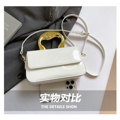 Shoulder Crossbody Handbag PU Women's Handbag Stitched Small Square Bag2025Summer Cover Style One Size