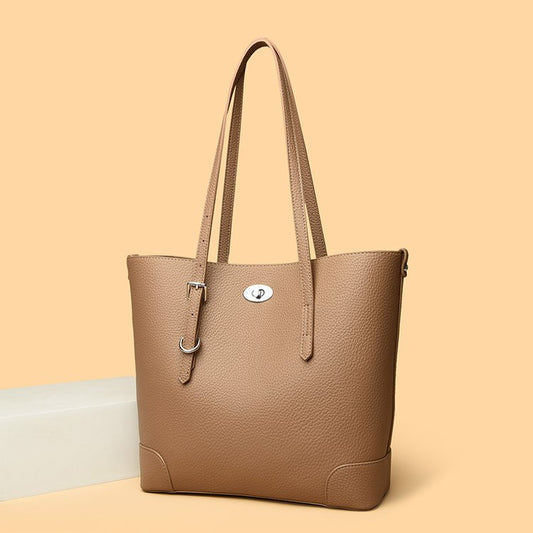 Average Size PU Zipper Shoulder Bag Women's Bag2025Autumn Tote Bag
