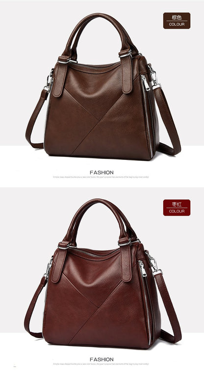 Women's bag three-way bag single shoulder crossbody handbag2025One-size-fits-all for summer PU Sewing Thread Zipper