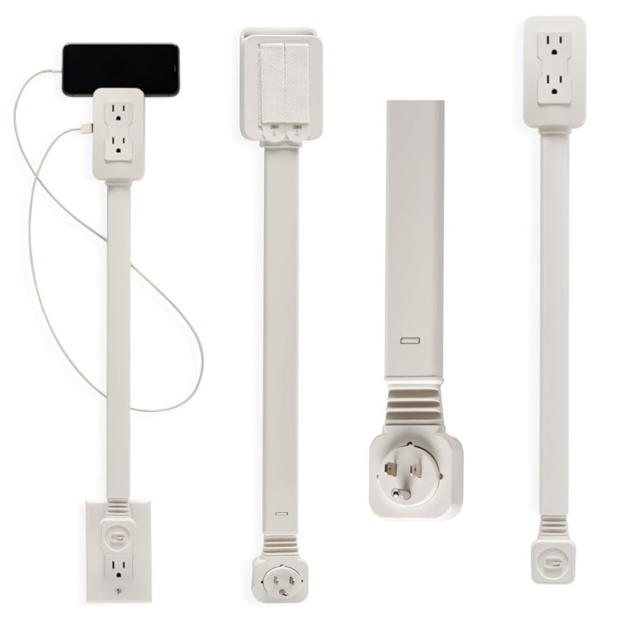 Power socket expander 2 sockets 180 °   rotation stretchable Electrical Outlet Extender Power socket sofa bedside table expander