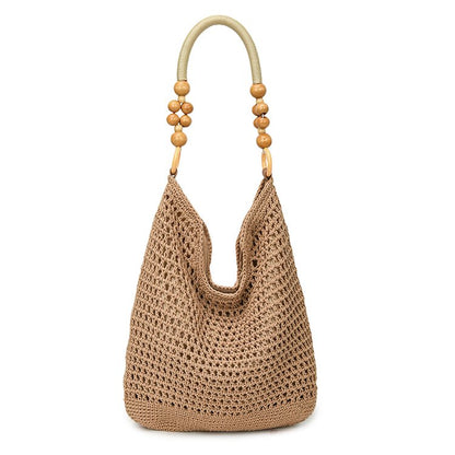 2025Summer woven bag one-size-fits-all women's bag single shoulder underarm bag magnetic clasp woven fabric