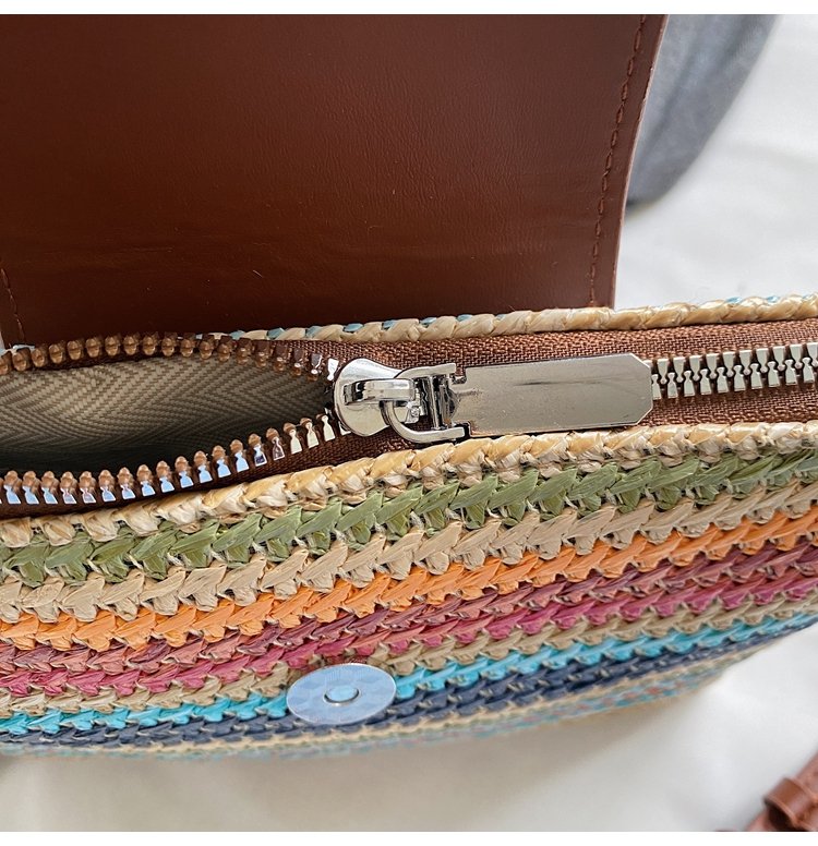 Magnetic Buckle Single Shoulder Crossbody Bag Without Accessories Mixed Material Women's Bag2025Autumn
