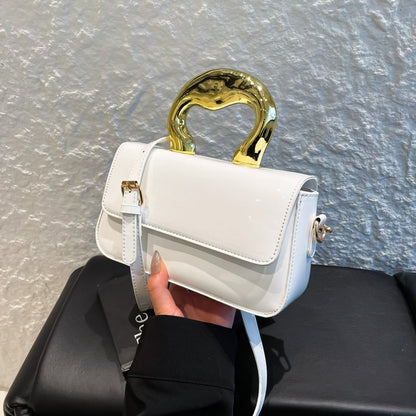 Shoulder Crossbody Handbag PU Women's Handbag Stitched Small Square Bag2025Summer Cover Style One Size