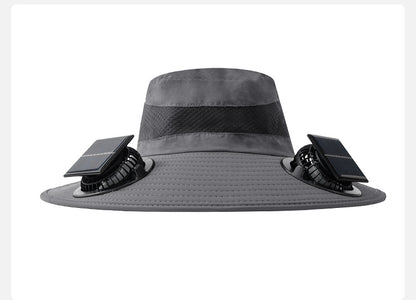 Cross-Border Solar Fan Hat for Men Summer Outdoor Hiking Sunshade Sun Protection Hat with Fan Fishing Fisherman Hat