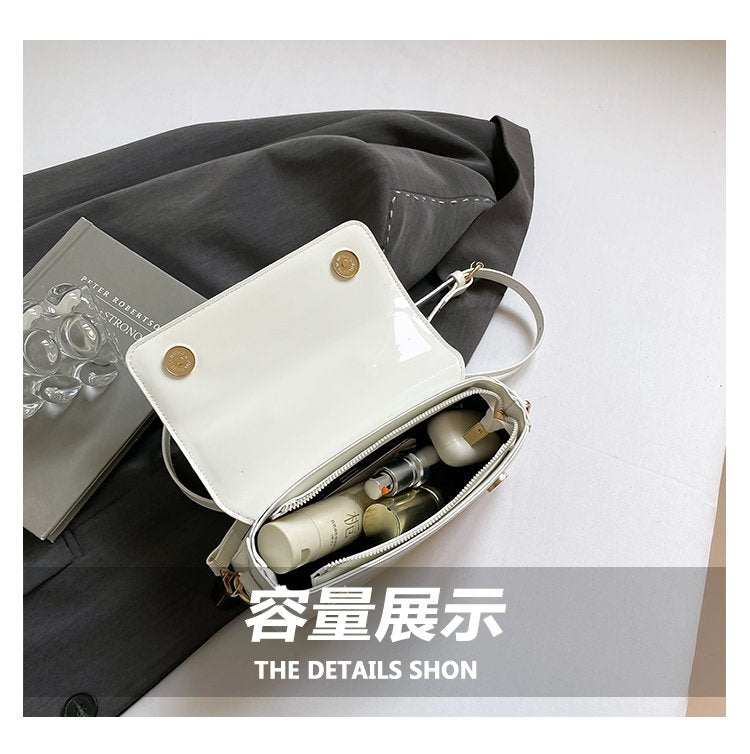 Shoulder Crossbody Handbag PU Women's Handbag Stitched Small Square Bag2025Summer Cover Style One Size
