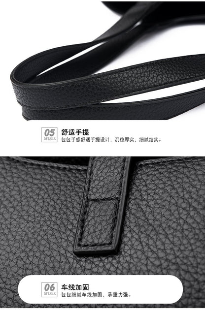 Shoulder Handbag2025Summer Stitched Tote Bag PU One Size Zipper Women's Bag