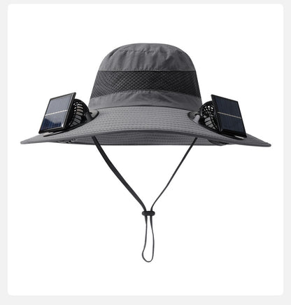Cross-Border Solar Fan Hat for Men Summer Outdoor Hiking Sunshade Sun Protection Hat with Fan Fishing Fisherman Hat