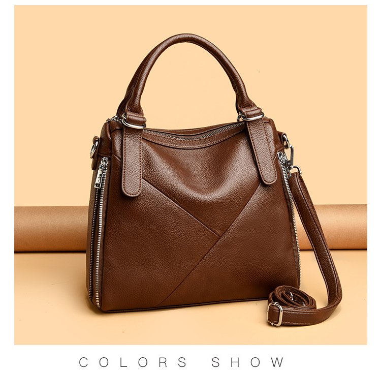 Women's bag three-way bag single shoulder crossbody handbag2025One-size-fits-all for summer PU Sewing Thread Zipper