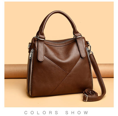 Women's bag three-way bag single shoulder crossbody handbag2025One-size-fits-all for summer PU Sewing Thread Zipper