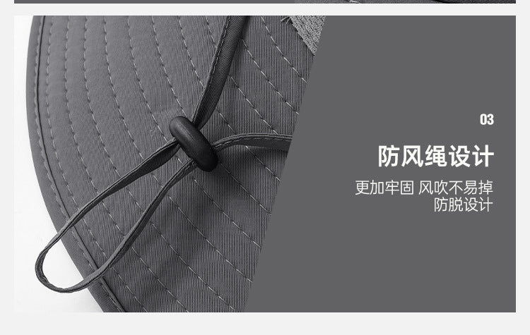 Cross-Border Solar Fan Hat for Men Summer Outdoor Hiking Sunshade Sun Protection Hat with Fan Fishing Fisherman Hat