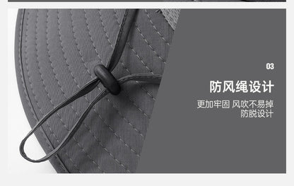 Cross-Border Solar Fan Hat for Men Summer Outdoor Hiking Sunshade Sun Protection Hat with Fan Fishing Fisherman Hat