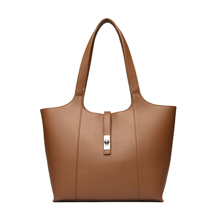 Shoulder Handbag2025Summer Stitched Tote Bag PU One Size Zipper Women's Bag