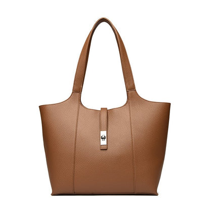 Shoulder Handbag2025Summer Stitched Tote Bag PU One Size Zipper Women's Bag