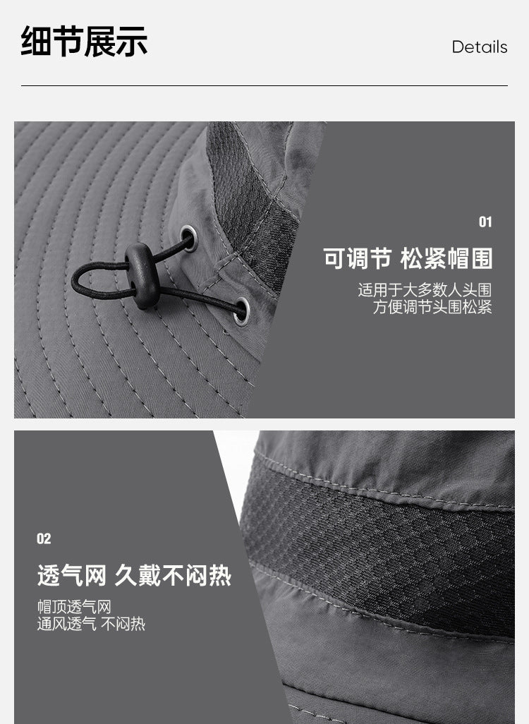 Cross-Border Solar Fan Hat for Men Summer Outdoor Hiking Sunshade Sun Protection Hat with Fan Fishing Fisherman Hat