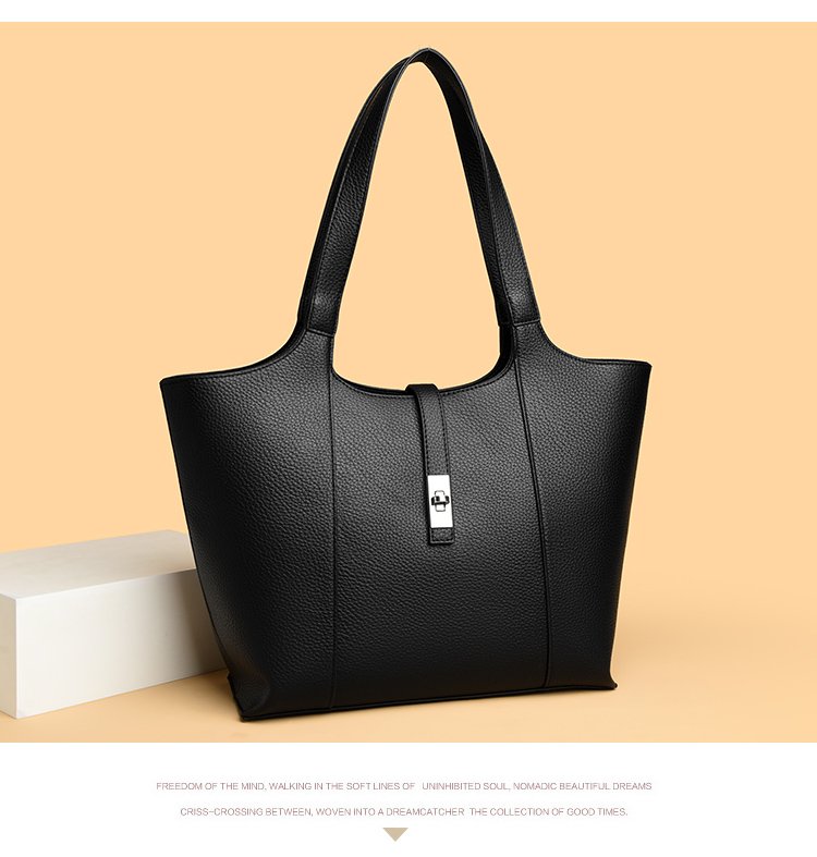 Shoulder Handbag2025Summer Stitched Tote Bag PU One Size Zipper Women's Bag