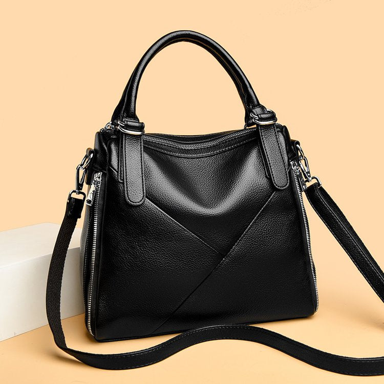 Women's bag three-way bag single shoulder crossbody handbag2025One-size-fits-all for summer PU Sewing Thread Zipper