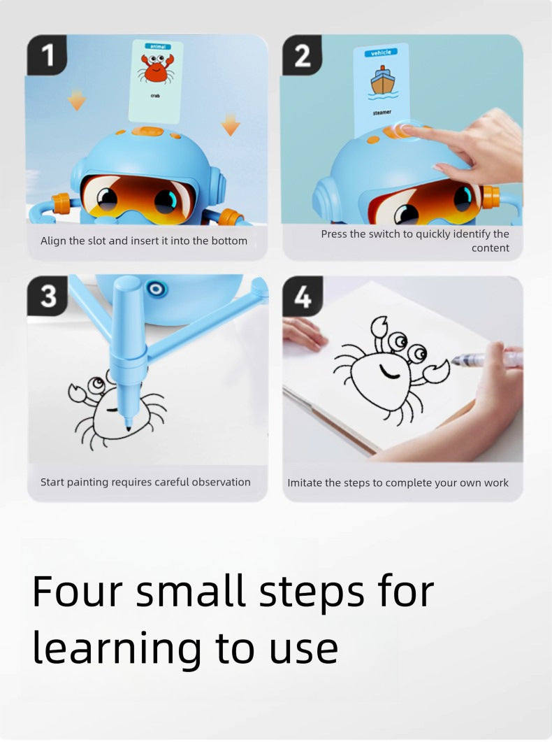 Smart Drawing Robot Multifunctional Educational Toy for Children Elementary School Students Toddlers Baby Learning Doodle Enlightenment