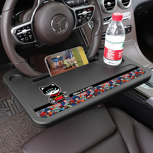 Car Steering Wheel Small Table Board Car Dining Table Office Small Desk Car Laptop Holder Tablet Desk