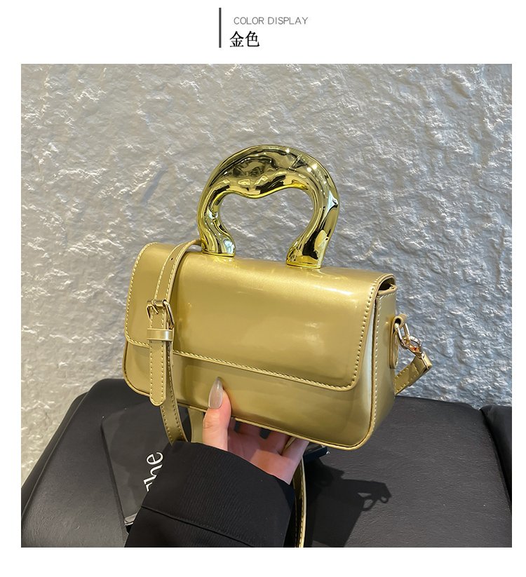Shoulder Crossbody Handbag PU Women's Handbag Stitched Small Square Bag2025Summer Cover Style One Size