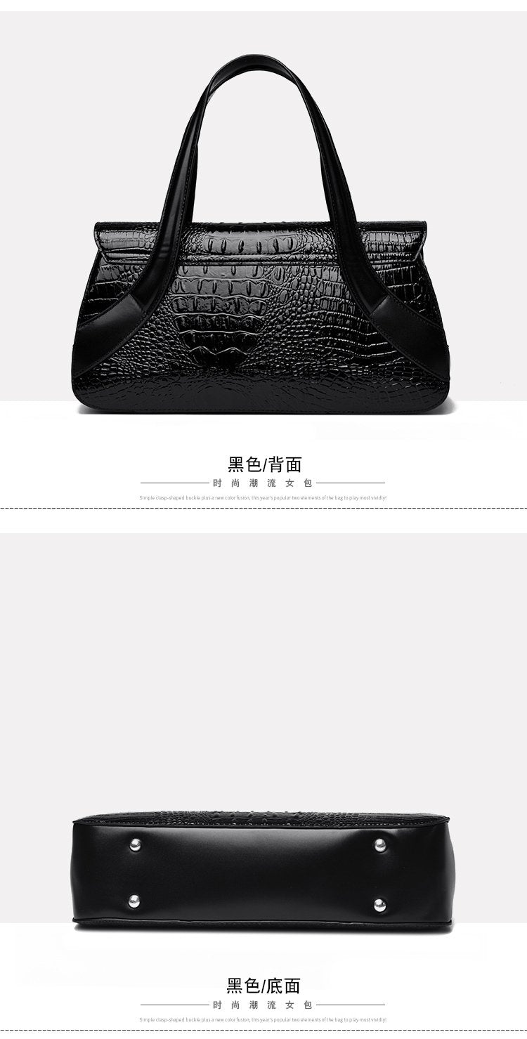 Shoulder Crossbody Handbag2025Summer Women's Bag Magnetic Buckle Zipper Three-in-One Bag Stitched PU Average Size