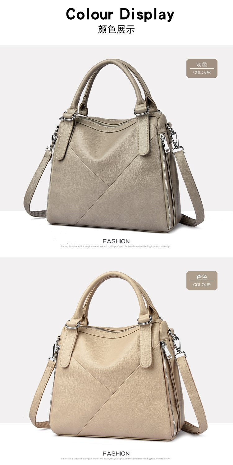 Women's bag three-way bag single shoulder crossbody handbag2025One-size-fits-all for summer PU Sewing Thread Zipper