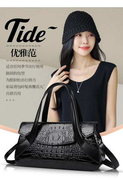 Shoulder Crossbody Handbag2025Summer Women's Bag Magnetic Buckle Zipper Three-in-One Bag Stitched PU Average Size