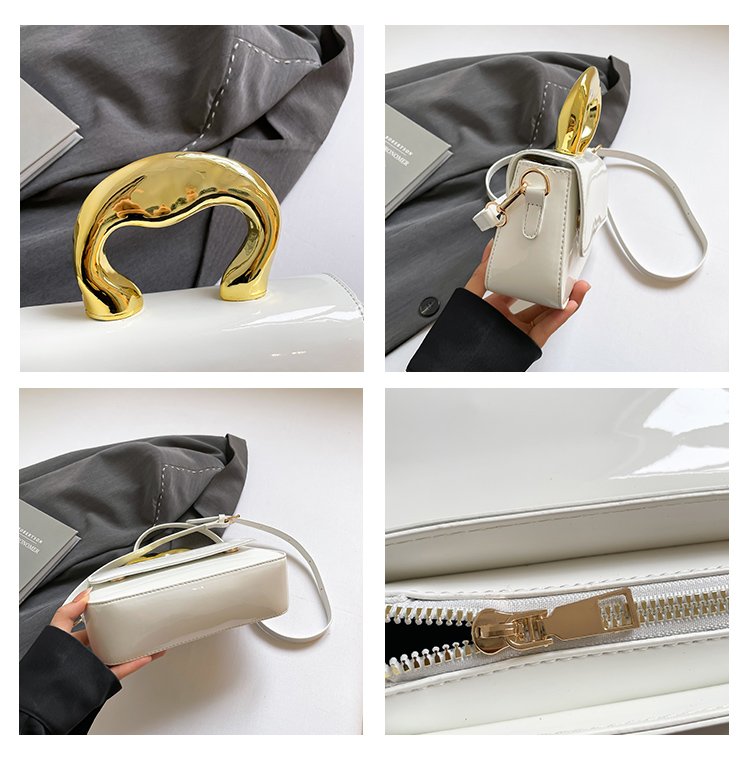 Shoulder Crossbody Handbag PU Women's Handbag Stitched Small Square Bag2025Summer Cover Style One Size