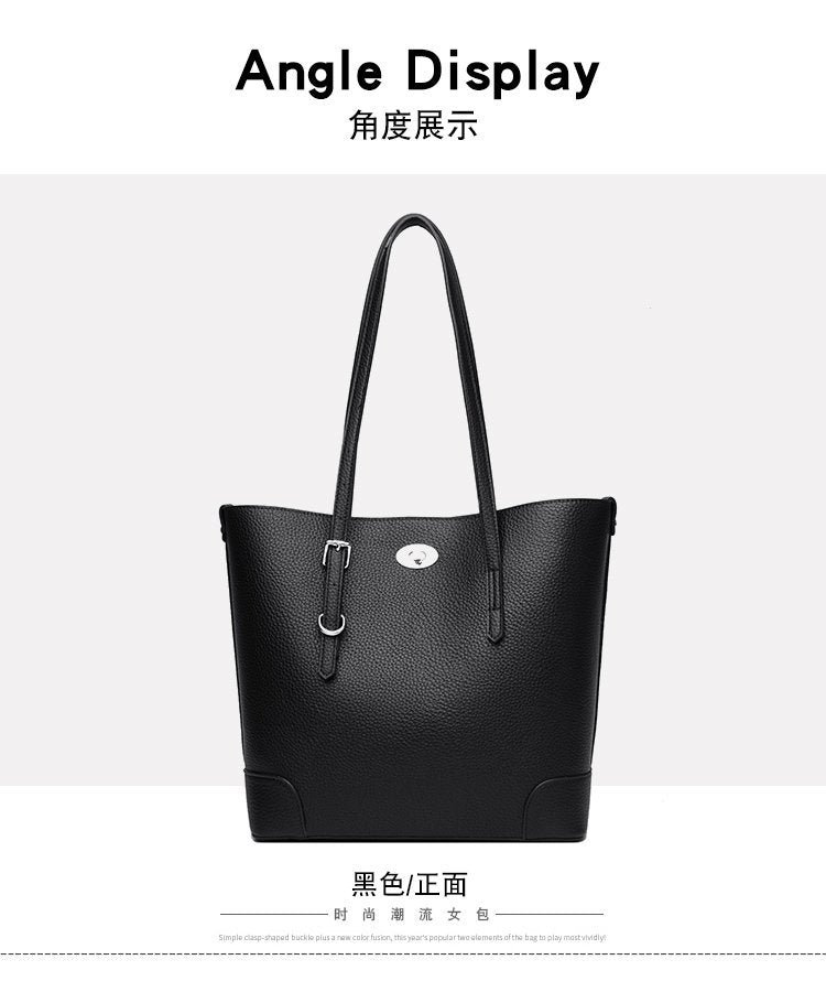 Average Size PU Zipper Shoulder Bag Women's Bag2025Autumn Tote Bag
