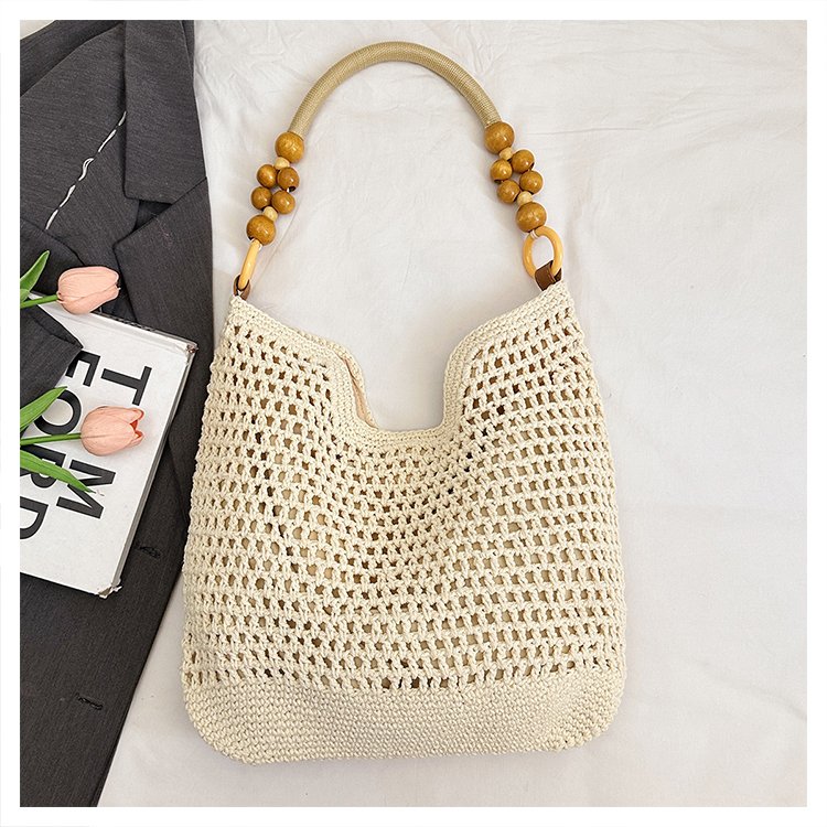 2025Summer woven bag one-size-fits-all women's bag single shoulder underarm bag magnetic clasp woven fabric