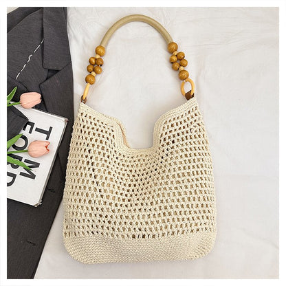 2025Summer woven bag one-size-fits-all women's bag single shoulder underarm bag magnetic clasp woven fabric