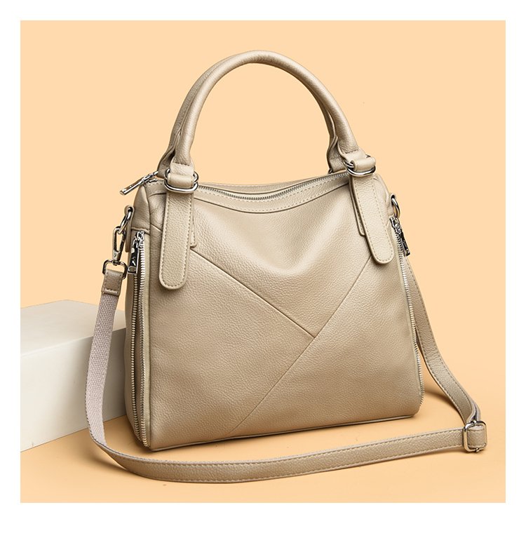 Women's bag three-way bag single shoulder crossbody handbag2025One-size-fits-all for summer PU Sewing Thread Zipper
