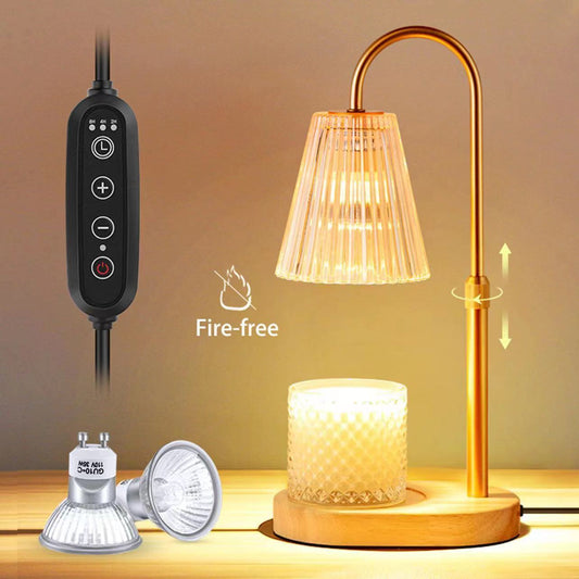 Aromatherapy Candlestick Lamp Wax Warmer Melting Electric Flameless Timer Bedroom Living Room Romantic Atmosphere Adjustable
