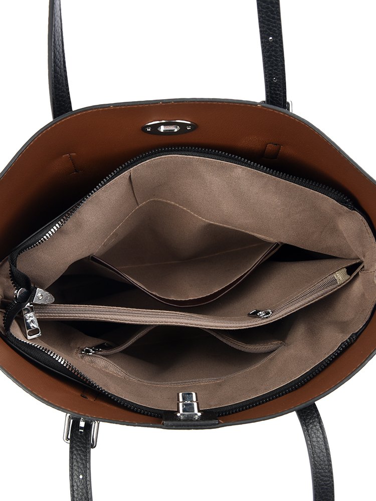 Average Size PU Zipper Shoulder Bag Women's Bag2025Autumn Tote Bag