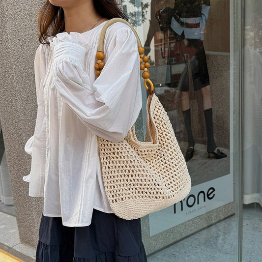 2025Summer woven bag one-size-fits-all women's bag single shoulder underarm bag magnetic clasp woven fabric