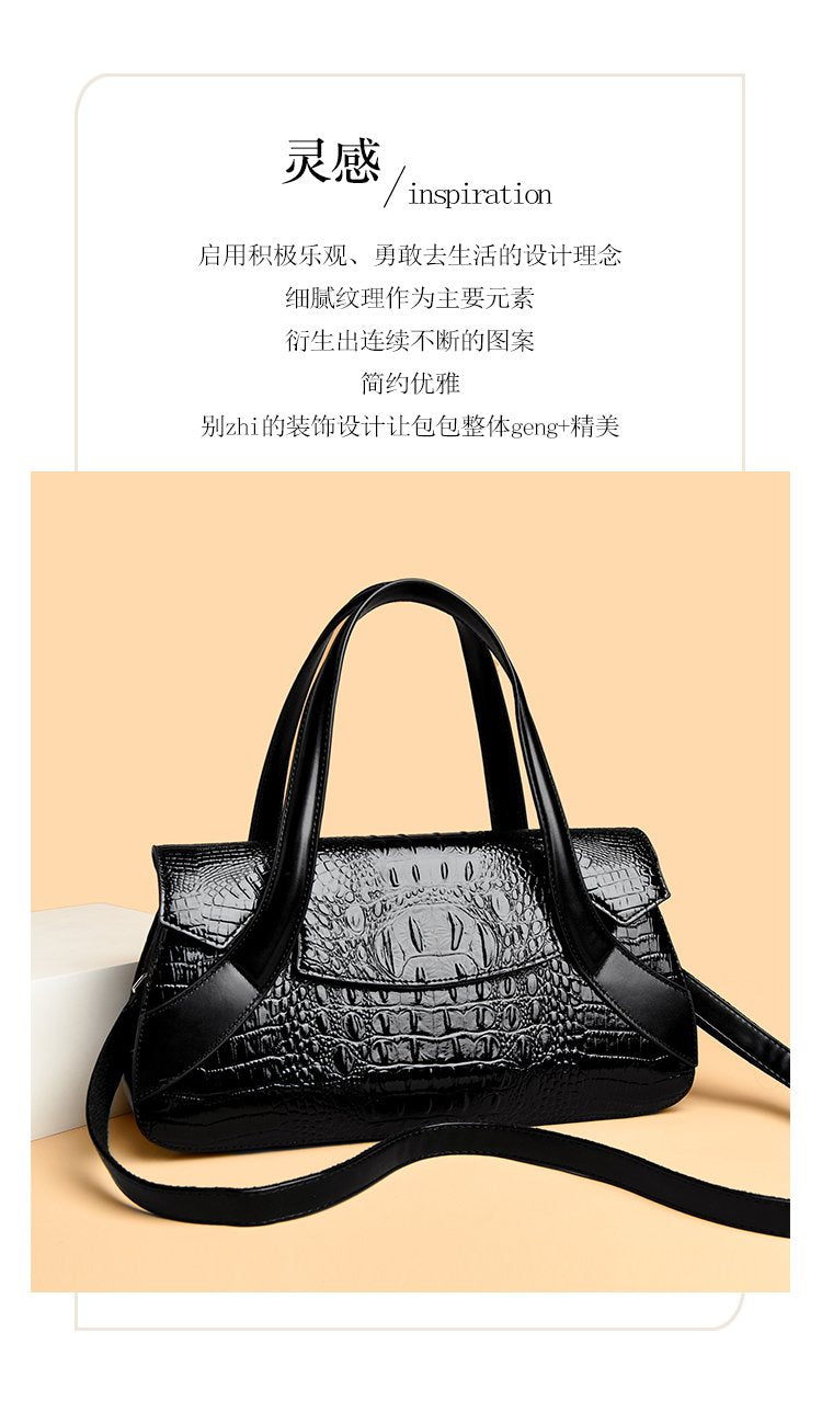 Shoulder Crossbody Handbag2025Summer Women's Bag Magnetic Buckle Zipper Three-in-One Bag Stitched PU Average Size